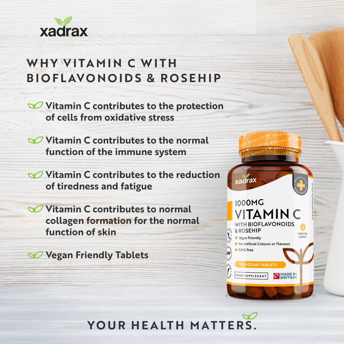 XADRAX® Vitamin C 1000mg with Bioflavonoids & Rosehip
