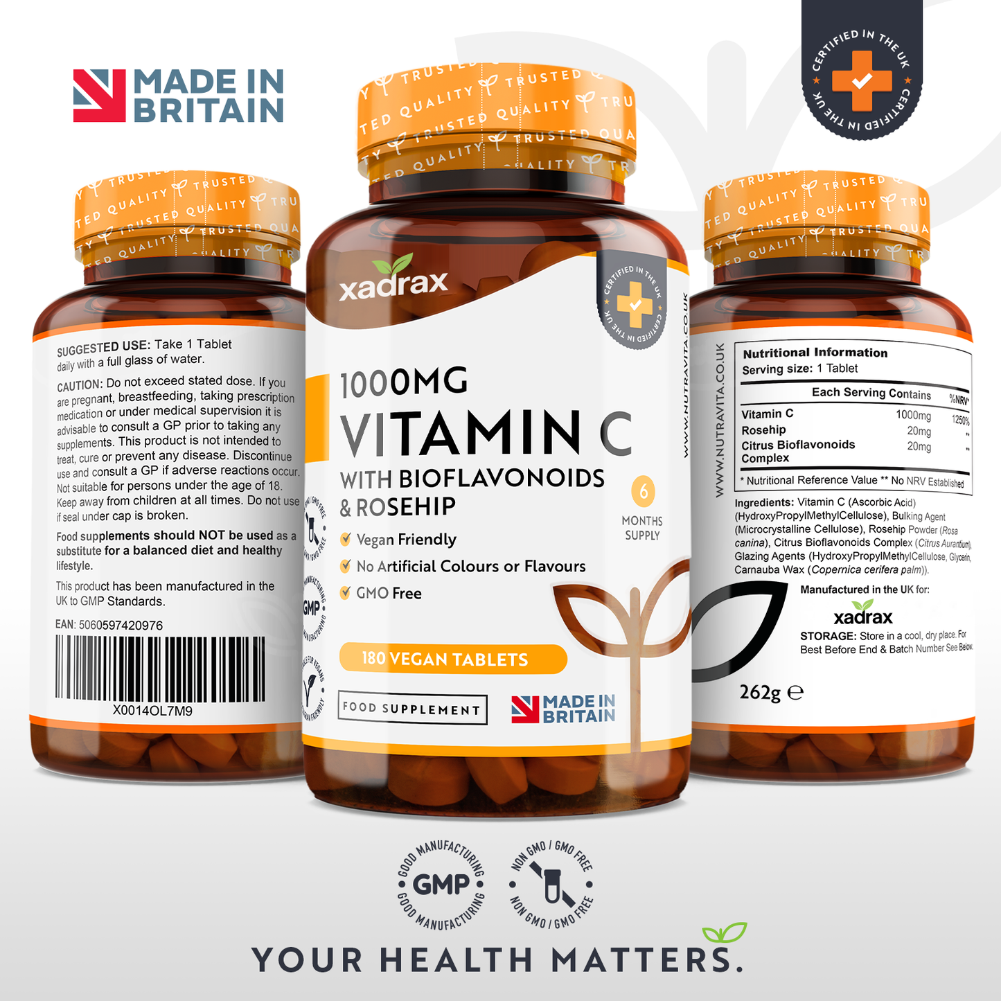 XADRAX® Vitamin C 1000mg with Bioflavonoids & Rosehip