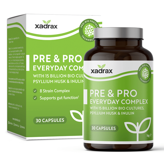 Xadrax Pre&Pro Bio Cultures for Everyday Gut Health – 30 Capsules