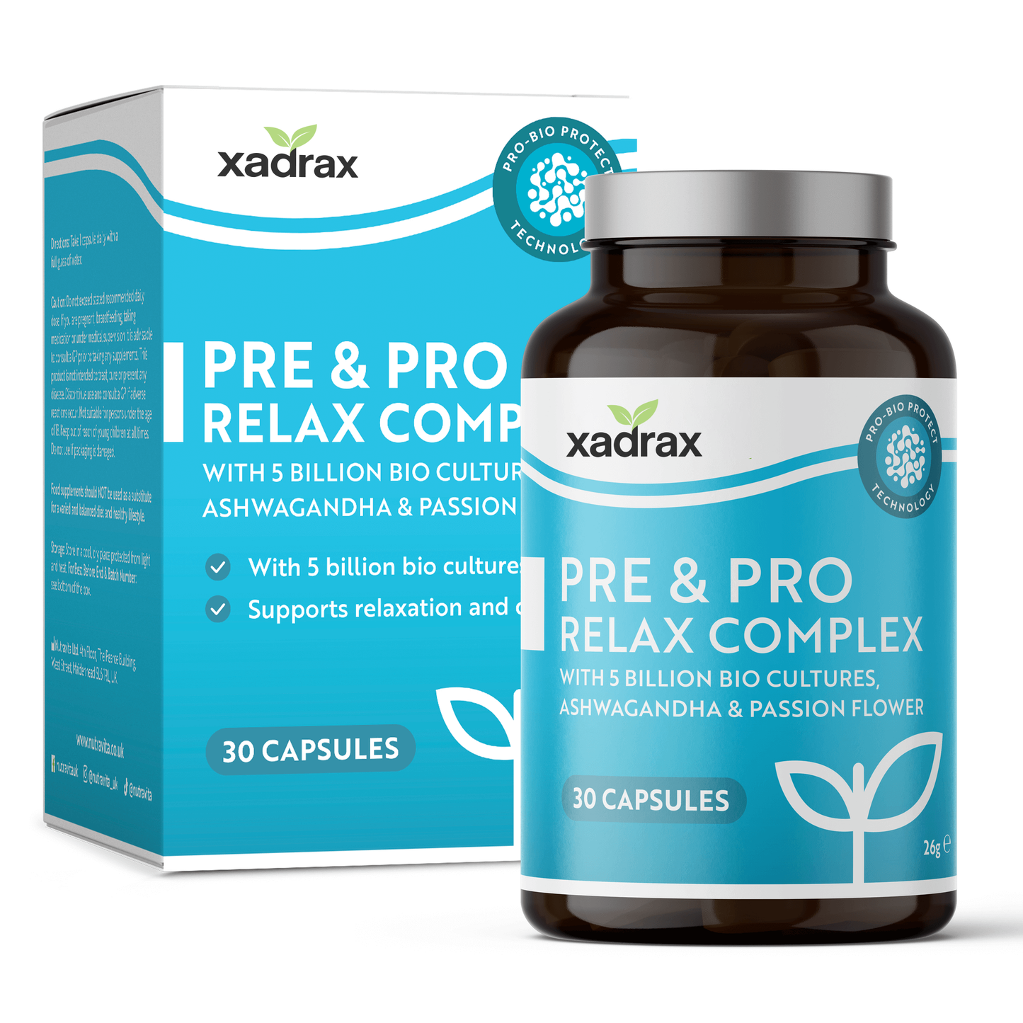 Xadrax Pre&Pro Bio Cultures with Vitamin B6 & Ashwagandha – 30 Capsules